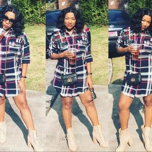 Zara plaid shirt dress